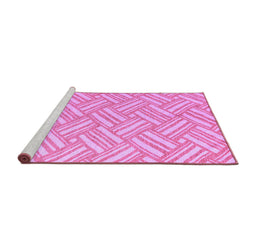 Sideview of Machine Washable Abstract Purple Modern Area Rugs, wshabs5241pur