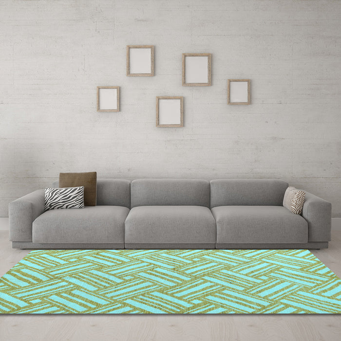 Machine Washable Abstract Light Blue Modern Rug in a Living Room, wshabs5241lblu