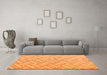 Machine Washable Abstract Orange Modern Area Rugs in a Living Room, wshabs5241org