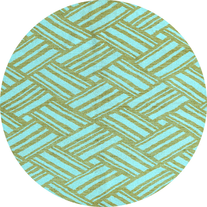 Round Machine Washable Abstract Light Blue Modern Rug, wshabs5241lblu