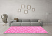 Machine Washable Abstract Pink Modern Rug in a Living Room, wshabs5241pnk