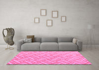 Machine Washable Abstract Pink Modern Rug, wshabs5241pnk