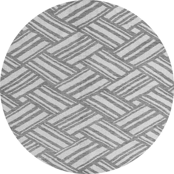 Round Machine Washable Abstract Gray Modern Rug, wshabs5241gry