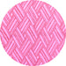 Round Abstract Pink Modern Rug, abs5241pnk