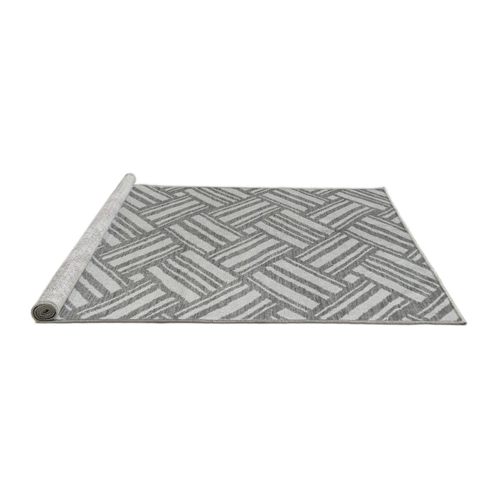 Sideview of Machine Washable Abstract Gray Modern Rug, wshabs5241gry