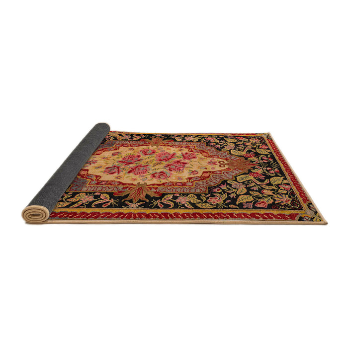 Sideview of Abstract Saffron Red Medallion Rug, abs5242