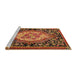 Sideview of Machine Washable Abstract Saffron Red Rug, wshabs5242