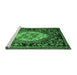 Sideview of Machine Washable Medallion Emerald Green French Area Rugs, wshabs5242emgrn