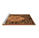 Sideview of Machine Washable Medallion Brown French Rug, wshabs5242brn