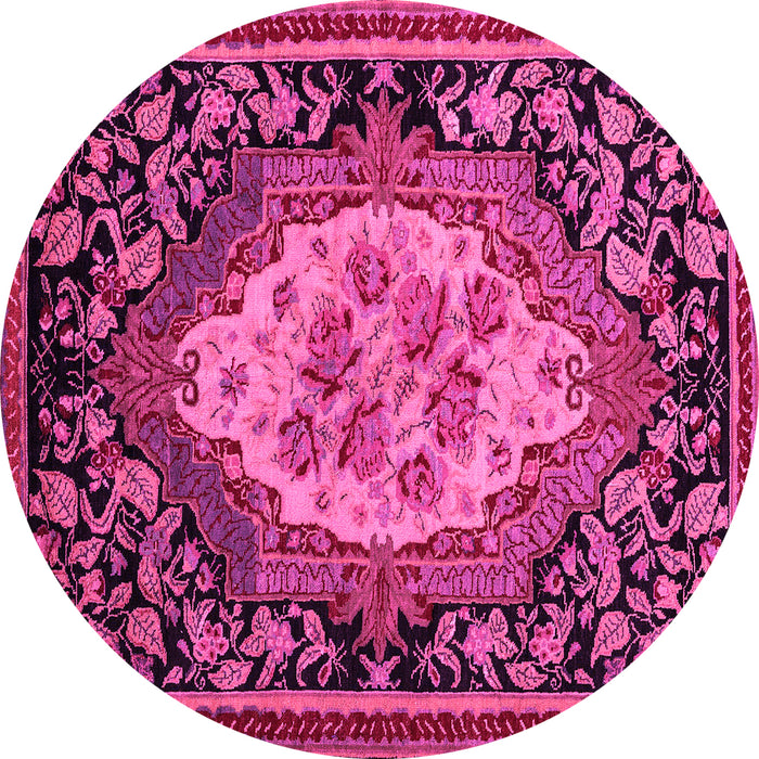 Round Medallion Pink French Rug, abs5242pnk