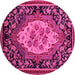 Round Medallion Pink French Rug, abs5242pnk