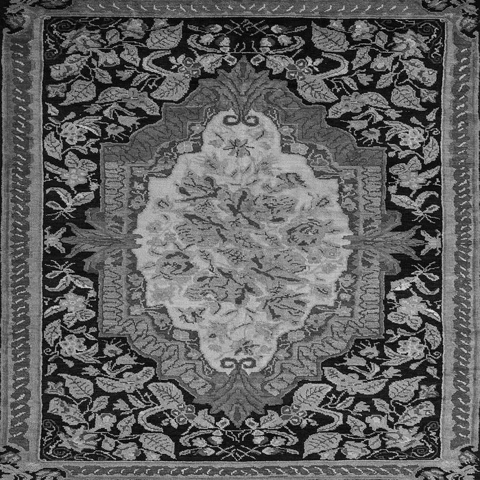 Square Machine Washable Medallion Gray French Rug, wshabs5242gry