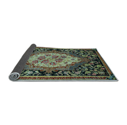 Sideview of Medallion Light Blue French Rug, abs5242lblu