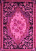 Machine Washable Medallion Pink French Rug, wshabs5242pnk