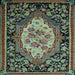 Square Medallion Light Blue French Rug, abs5242lblu