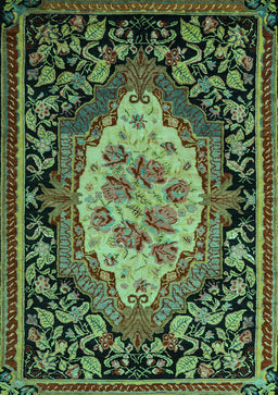 Medallion Turquoise French Rug, abs5242turq