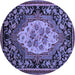 Round Medallion Blue French Rug, abs5242blu