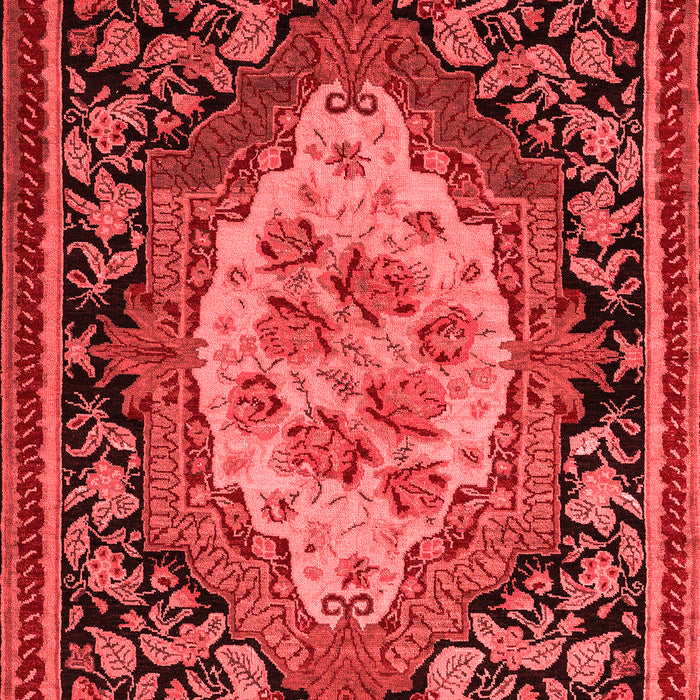 Machine Washable Medallion Red French Rug, wshabs5242red