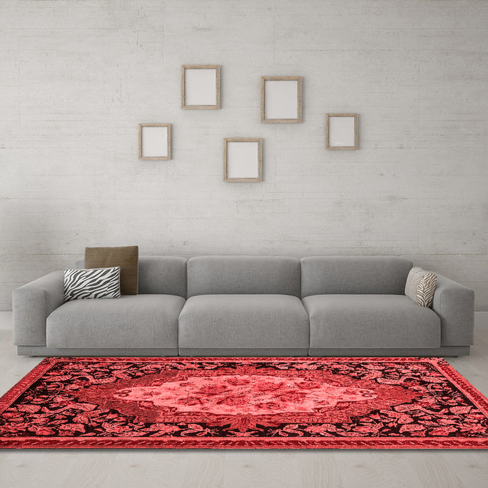 French Red Washable Rugs
