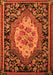 Machine Washable Medallion Orange French Area Rugs, wshabs5242org