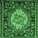 Square Medallion Emerald Green French Rug, abs5242emgrn