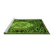 Sideview of Machine Washable Medallion Green French Area Rugs, wshabs5242grn