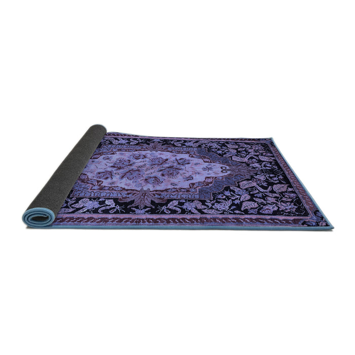 Sideview of Medallion Blue French Rug, abs5242blu