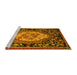 Sideview of Machine Washable Medallion Yellow French Rug, wshabs5242yw