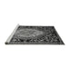 Sideview of Machine Washable Medallion Gray French Rug, wshabs5242gry