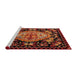 Sideview of Machine Washable Abstract Chocolate Brown Rug, wshabs5243