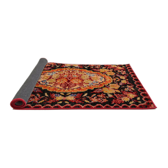 Sideview of Abstract Chocolate Brown Medallion Rug, abs5243