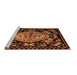 Sideview of Machine Washable Medallion Brown French Rug, wshabs5243brn