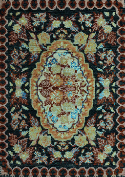 Medallion Light Blue French Rug, abs5243lblu