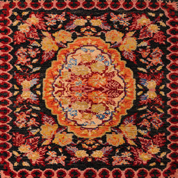 Square Abstract Chocolate Brown Medallion Rug, abs5243