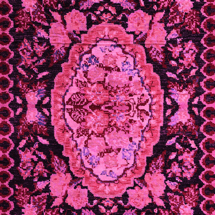 Machine Washable Medallion Pink French Rug, wshabs5243pnk