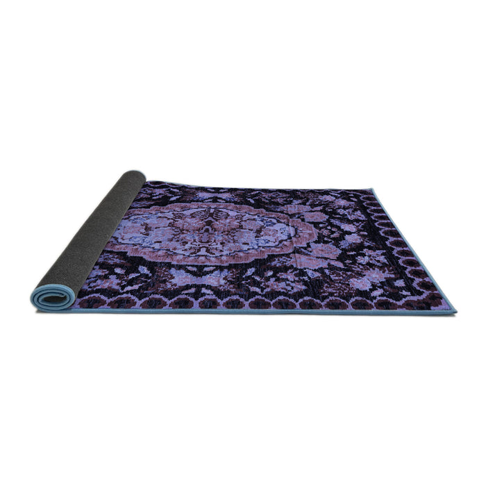 Sideview of Medallion Blue French Rug, abs5243blu