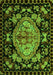 Machine Washable Medallion Green French Area Rugs, wshabs5243grn