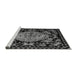 Sideview of Machine Washable Medallion Gray French Rug, wshabs5243gry
