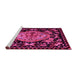 Sideview of Machine Washable Medallion Pink French Rug, wshabs5243pnk