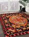 Machine Washable Abstract Chocolate Brown Rug in a Family Room, wshabs5243