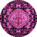 Round Medallion Purple French Rug, abs5243pur