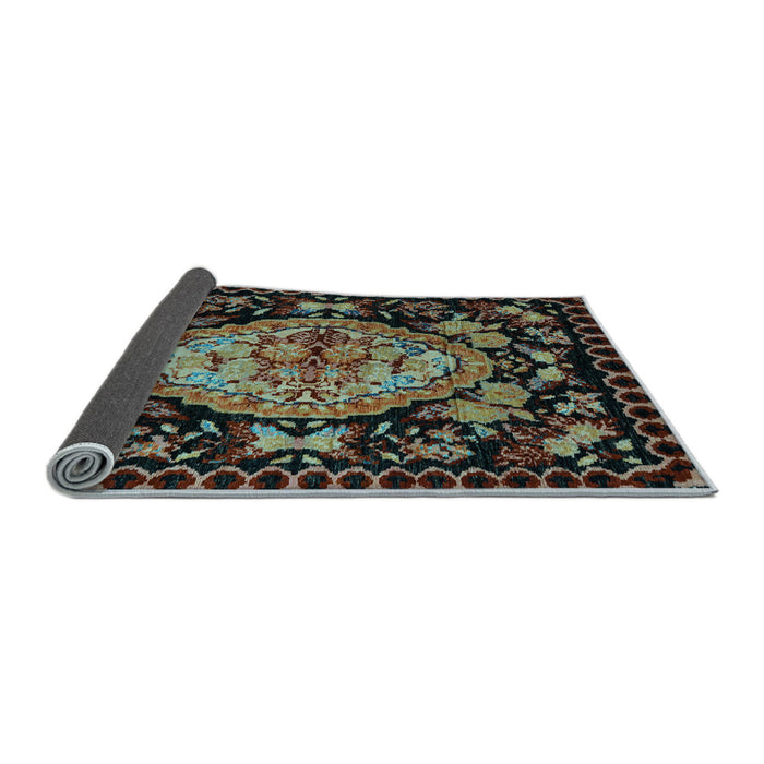 Sideview of Medallion Light Blue French Rug, abs5243lblu