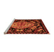 Sideview of Machine Washable Medallion Orange French Area Rugs, wshabs5243org