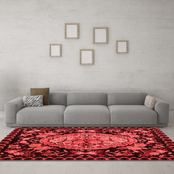 French Red Washable Rugs