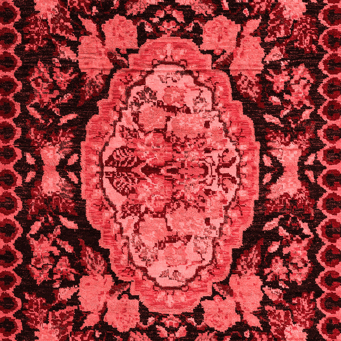 Machine Washable Medallion Red French Rug, wshabs5243red