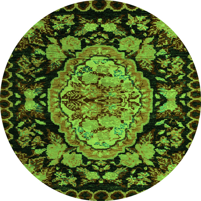 Round Medallion Green French Rug, abs5243grn