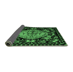 Sideview of Medallion Emerald Green French Rug, abs5243emgrn