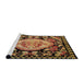 Sideview of Machine Washable Abstract Night Red Rug, wshabs5244
