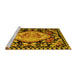 Sideview of Machine Washable Medallion Yellow French Rug, wshabs5244yw