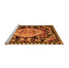 Sideview of Machine Washable Medallion Orange French Area Rugs, wshabs5244org